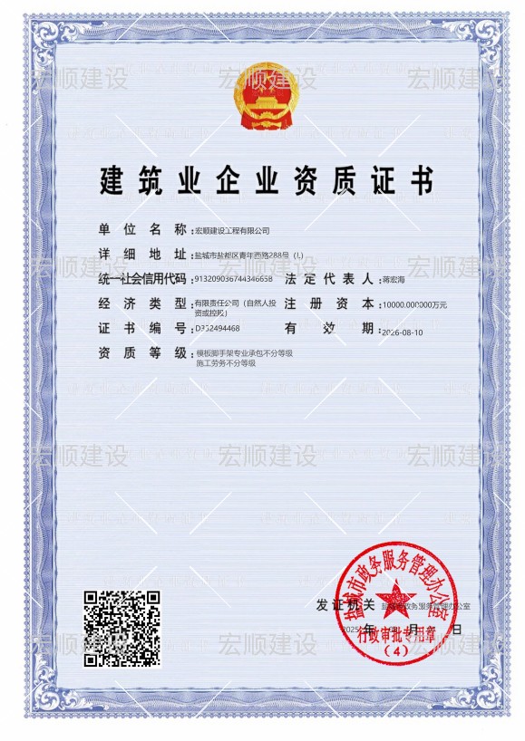 模版腳手架、施工勞務不分等級資質